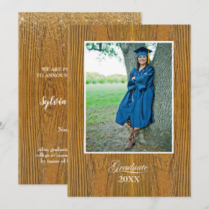 Rustic Board High School Graduation Announcement