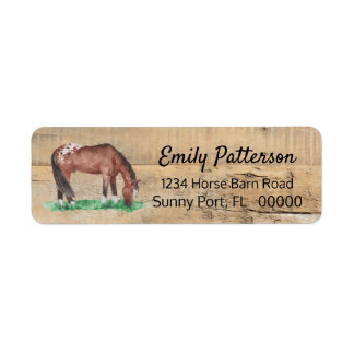 Rustic Boards Appaloosa Horse Return Address Label