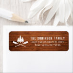 Rustic Boat Oars Trees Wood Print Return Address<br><div class="desc">Beautiful rustic themed return address labels. This custom,  unique design features a white silhouette of crossed boat oars and pine trees on a rich colourful print of wood planks. To see more designs like this,  feel free to visit my store here at "Zazzle.com/Rustic_Charm". Thanks.</div>