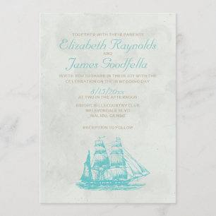 Rustic Boats Wedding Invitations