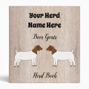 Rustic Boer Goat Herd Book 3 Ring Binder