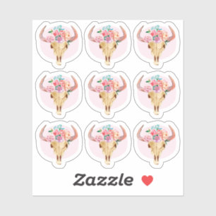 Rustic Bohemian Cow Skull Watercolor Planner Sheet