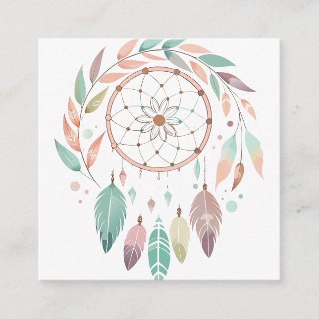 Rustic Bohemian Dream Catcher Enclosure Card (Front)