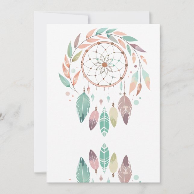 Rustic Bohemian Dream Catcher Invitation (Front)