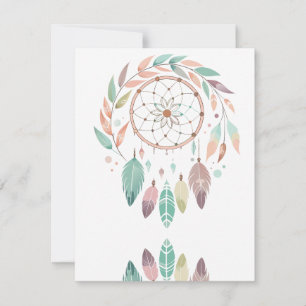Rustic Bohemian Dream Catcher RSVP Card