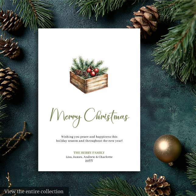 Rustic Bohemian Earthy Watercolor Christmas Card (Rustic Bohemian Earthy Watercolor Christmas Card)