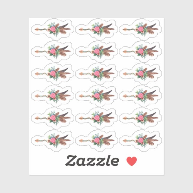 Rustic Bohemian Feather Arrow Floral Planner Sheet (Sheet)