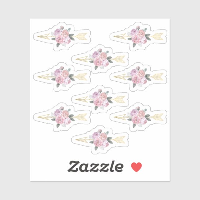 Rustic Bohemian Floral Arrows Blush Pink Boho Chic (Sheet)