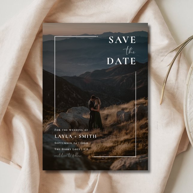 Rustic Bohemian Full Bleed Photo Modern Wedding Save The Date (Creator Uploaded)