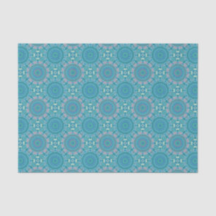 Rustic Bohemian Geometric Mandala Blue Purple Tissue Paper