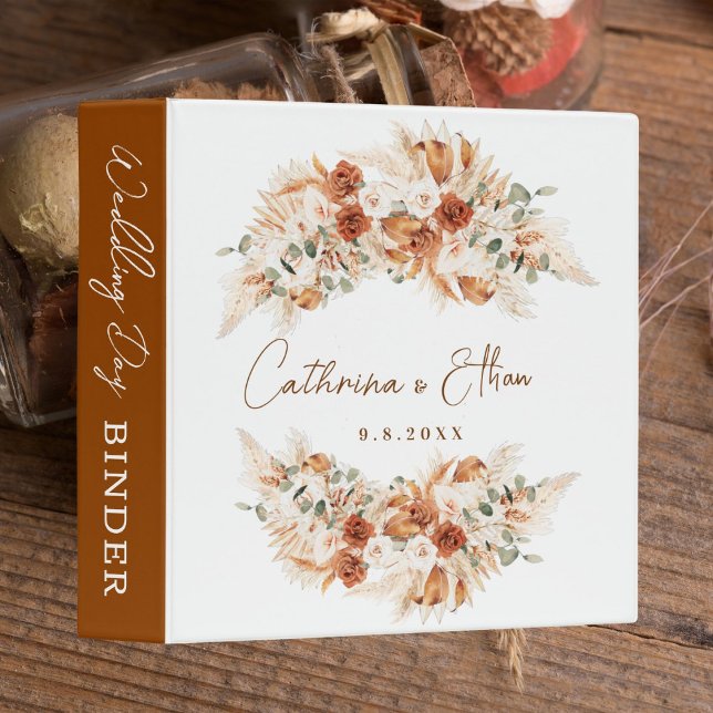 Rustic Bohemian Modern Minimal Script Wedding  Binder (Creator Uploaded)