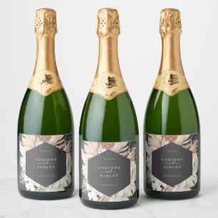 Rustic Bohemian Oasis Frame Sparkling Wine Label
