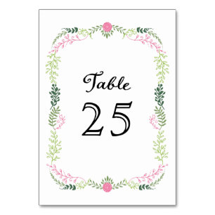 Rustic Bohemian Spring Foliage Wreath Wedding Table Number