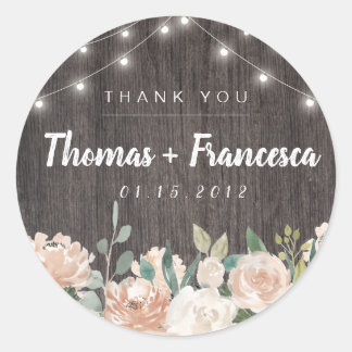 Rustic Bohemian String Lights Floral Stickers