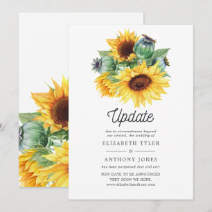 Rustic Bohemian Sunflower Wedding Update Invitation