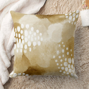 Rustic Boho Abstract Textured Pattern -Earthy Tone Throw Pillow