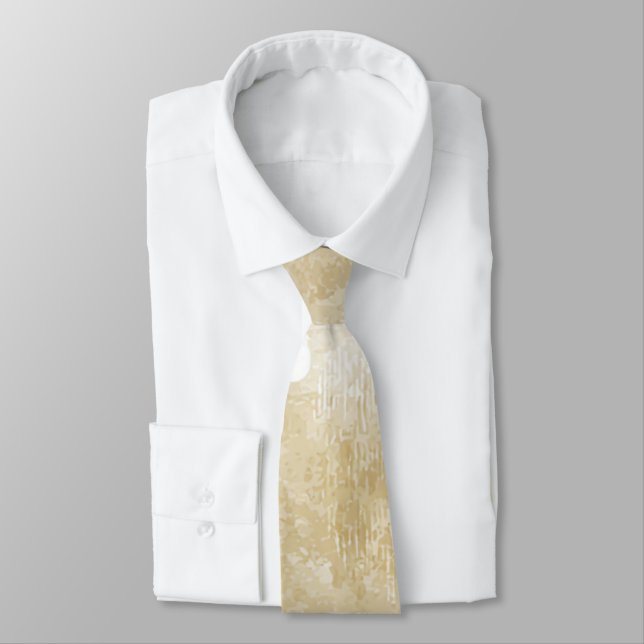 Rustic Boho Abstract Textured Pattern -Earthy Tone Tie (Tied)