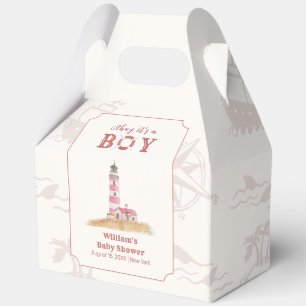 Rustic Boho Ahoy Nautical Lighthouse Baby Shower Favor Box