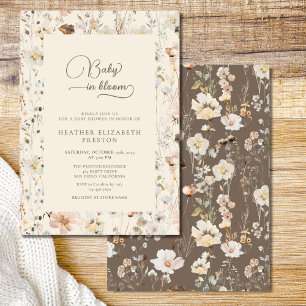 Rustic Boho Baby in Bloom Wildflower Baby Shower Invitation