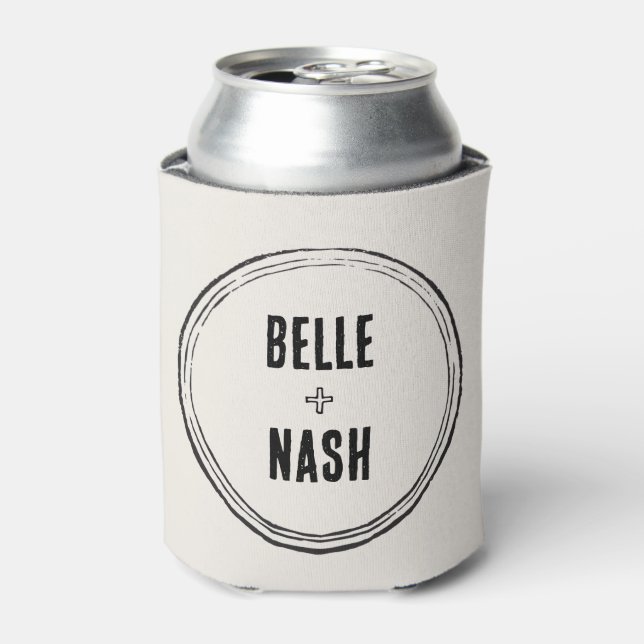 Rustic Boho Barn Wedding Can Cooler (Can Front)