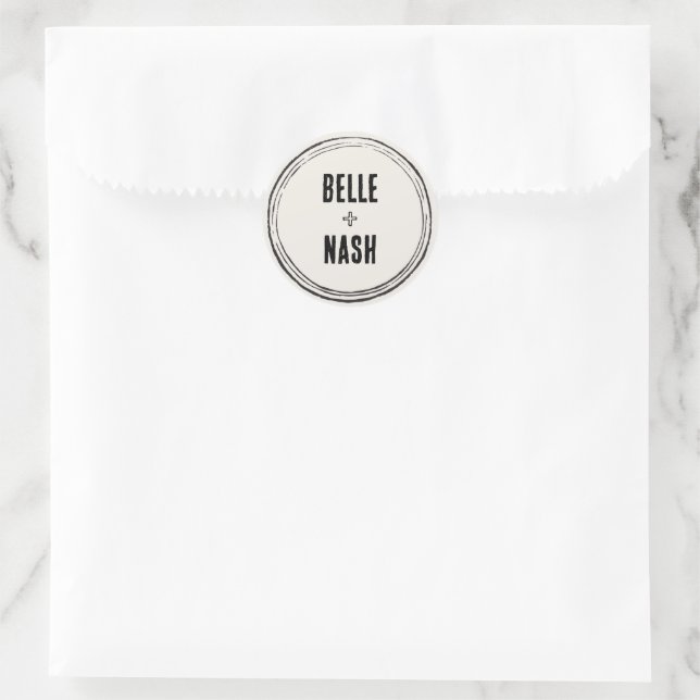 Rustic Boho Barn Wedding Classic Round Sticker (Bag)