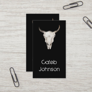 Rustic Boho Bohemian Cow Bull Country Western Business Card