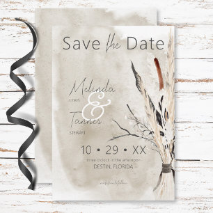 Rustic Boho Bouquet Modern Wedding Save The Date
