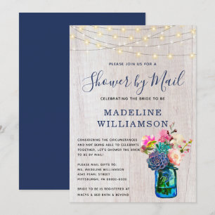 Rustic Boho Bridal Shower by Mail Mason Jar Lights Invitation