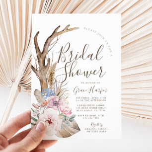 Rustic Boho Bridal Shower Invitation