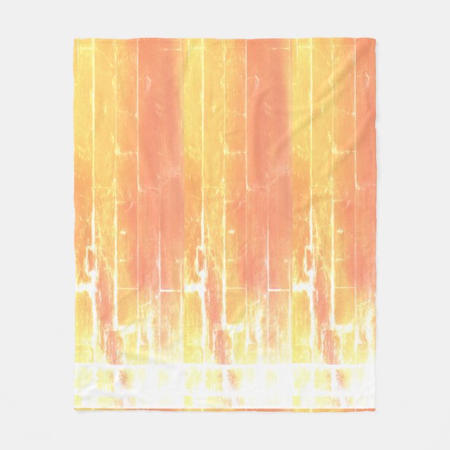 Rustic Boho Casual Summer Yellow Peach Pattern Fleece Blanket (Front)