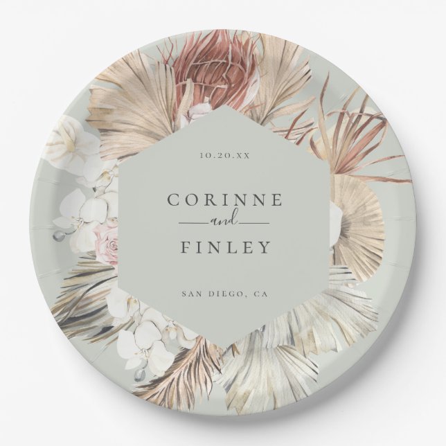 Rustic Boho-Chic Personalized Paper Plate (Front)