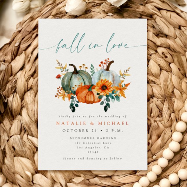 Rustic Boho Chic Pumpkin Fall Wedding Invitation (Creator Uploaded)