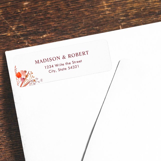 Rustic Boho Chic Wildflower Wedding Return Address (Créateur téléchargé)
