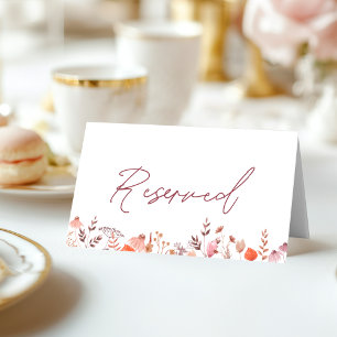 Rustic Boho Chic Wildflowers Wedding Reserved Place Card