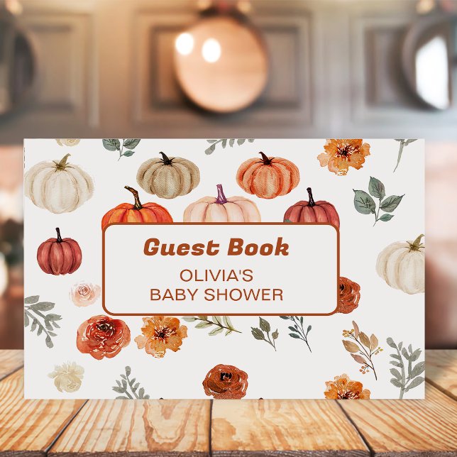 Rustic Boho Citrouille Baby shower livre d'invité (Créateur téléchargé)
