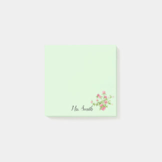 Rustic boho Clover floral bouquet monogram Post-it Notes