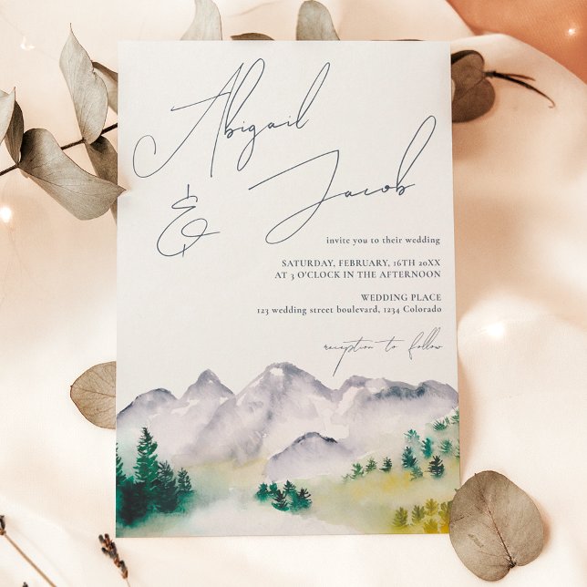 Rustic boho Colorado mountain destination wedding Invitation (Rustic boho Colorado mountain destination wedding Invitation)