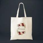 Rustic Boho Colourful Floral Bridesmaid Tote Bag<br><div class="desc">This rustic boho colourful floral bridesmaid tote bag is the perfect wedding gift to present your bridesmaids and maid of honour for a modern wedding. The design features pink,  purple,  red,  and burgundy watercolor peonies clustered into elegant bouquets with green foliage,  inspiring natural beauty.</div>