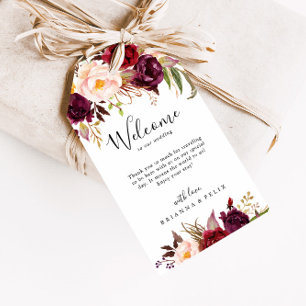 Rustic Boho Colourful Floral Wedding Welcome Gift Tags