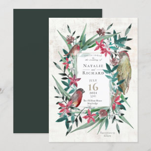 Rustic boho countryside watercolour nature invitation