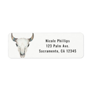Rustic Boho Cow Skull Custom Party Invitation