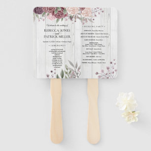 Rustic Boho Dusty Rose Pink Flowers Wedding Hand F Fan