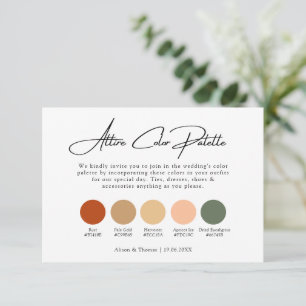 Rustic Boho Earth Tone Wedding Colour Palette Enclosure Card