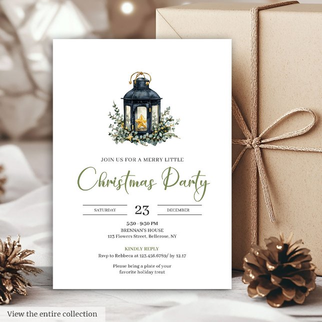 Rustic Boho Earthy Neutral Christmas Dinner Party  Invitation (Rustic Boho Earthy Neutral Christmas Dinner Party Card)