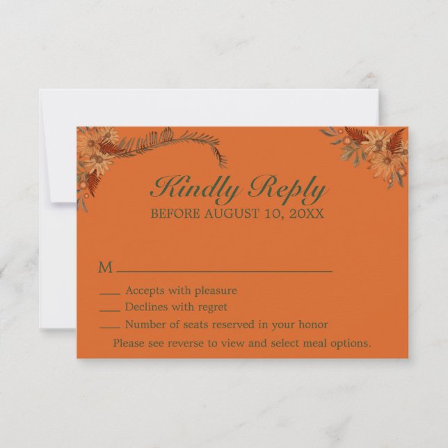 Rustic/Boho Elegance: RSVP Cards (Front)