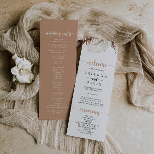 Rustic Boho Elegant Floral Wedding Program