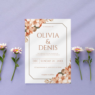 Rustic Boho Fall Floral Wedding Invitation