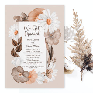 Rustic Boho Fall Floral Wedding Reception Invitation