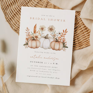 Rustic Boho Fall Pumpkin Bridal Shower Invitation