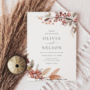 Rustic Boho Fall Wedding Invitation